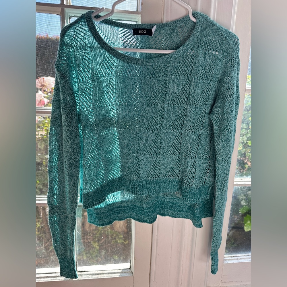 BDG Cropped Crochet Sweater